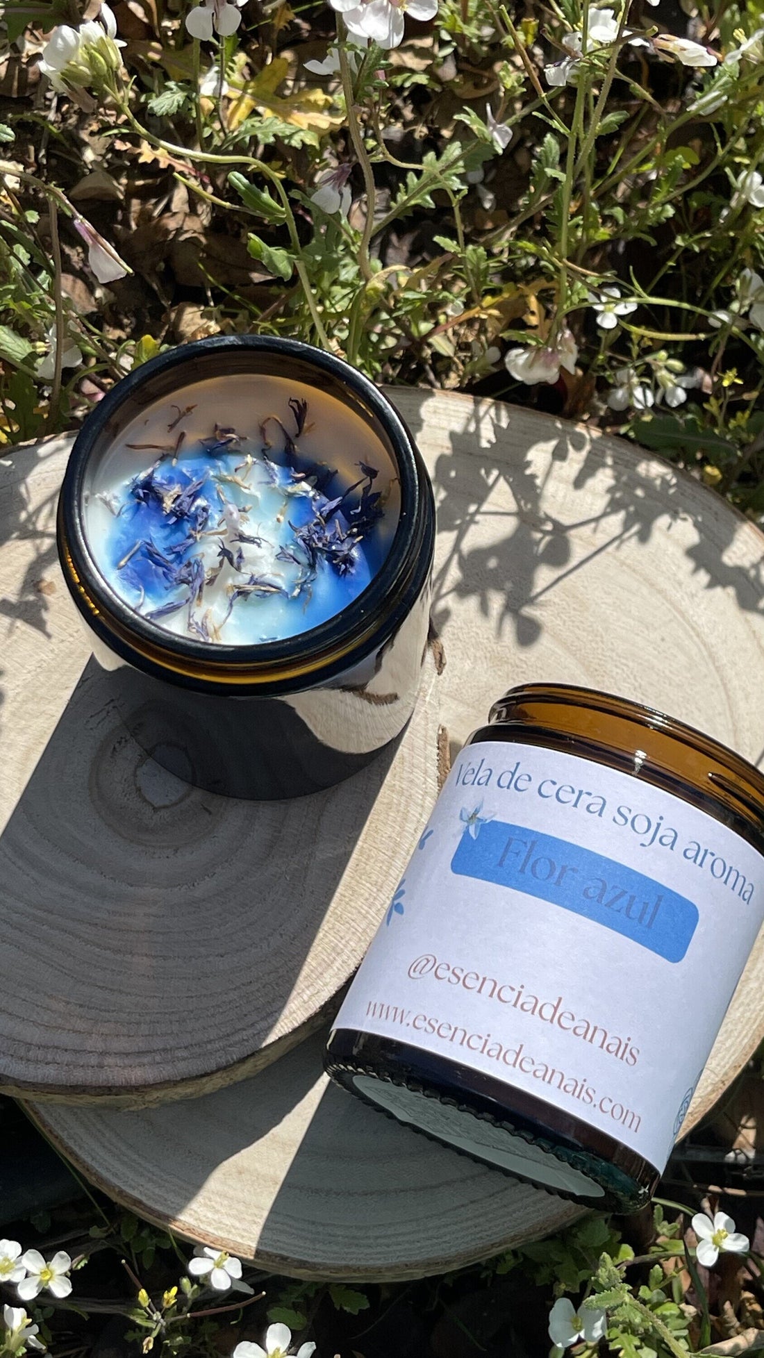 Imagen de Vela flor azul.
